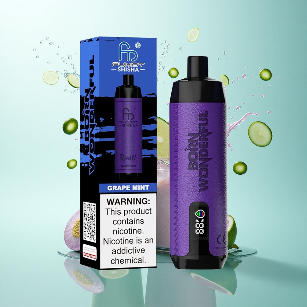 RandM Fumot Shisha 10000 Puffs Grape Mint 18ml 0.6ohm 850mAh