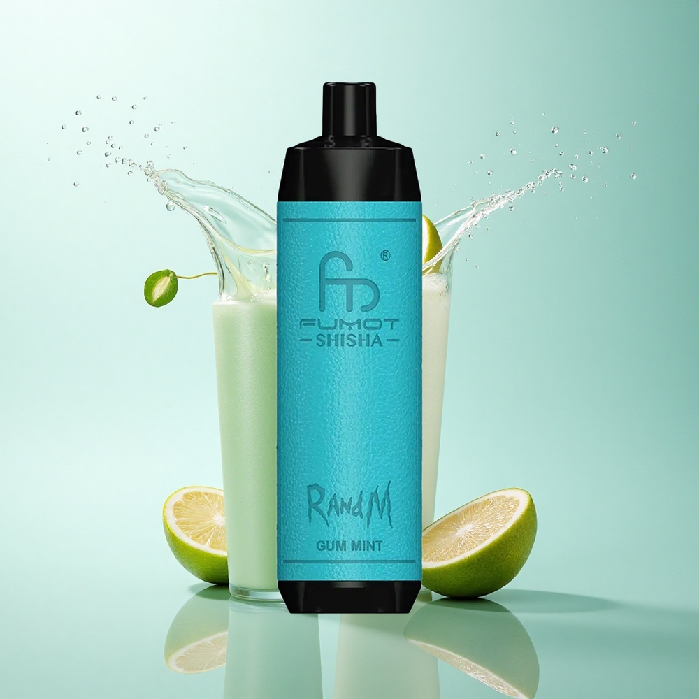 RandM Fumot Shisha 10000 Puffs Gum Mint 18ml 0.5% Nicotine 850mAh