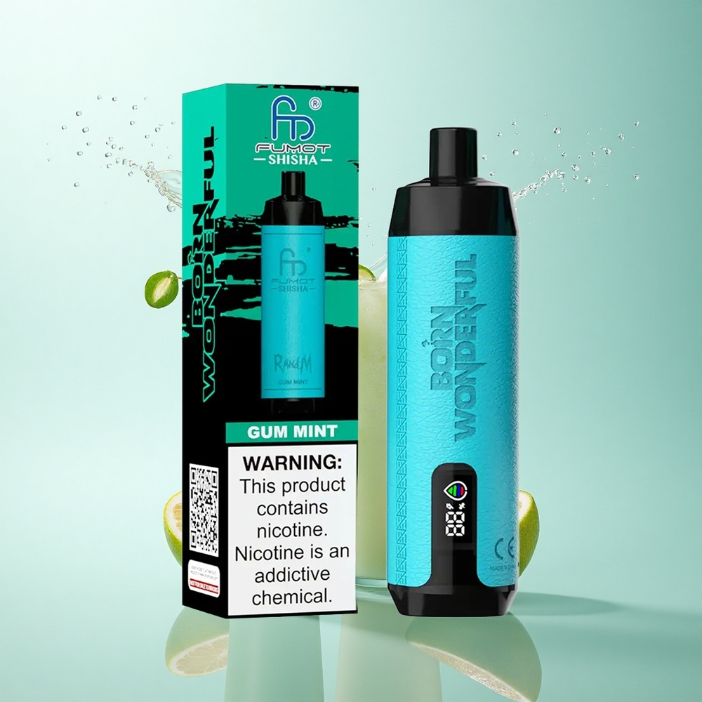RandM Fumot Shisha 10000 Puffs Gum Mint 18ml 0.5% Nicotine 850mAh