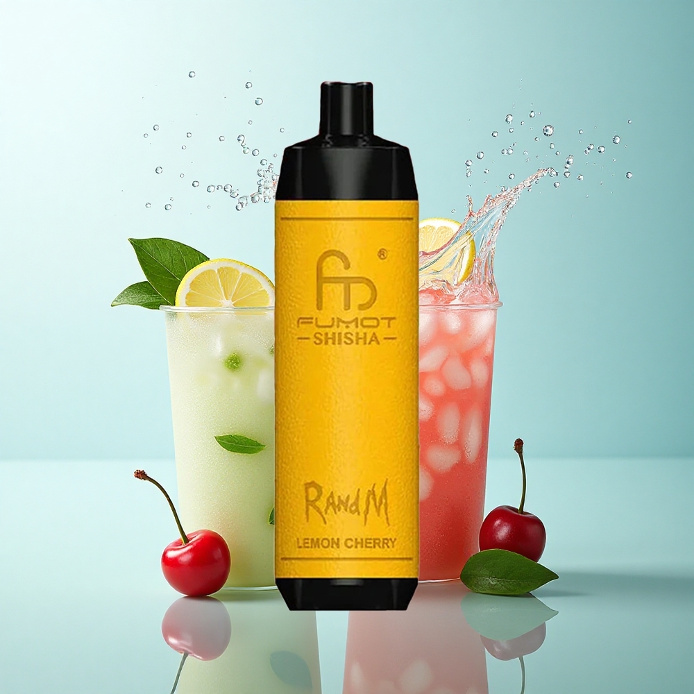 RandM Fumot Shisha 10000 Puffs Lemon Cherry 18ml 850mAh 0.5% Nicotine