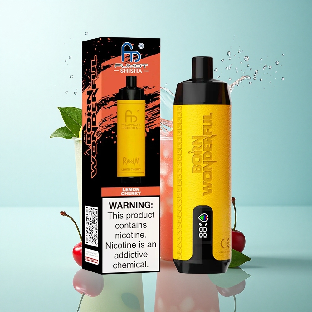RandM Fumot Shisha 10000 Puffs Lemon Cherry 18ml 850mAh 0.5% Nicotine