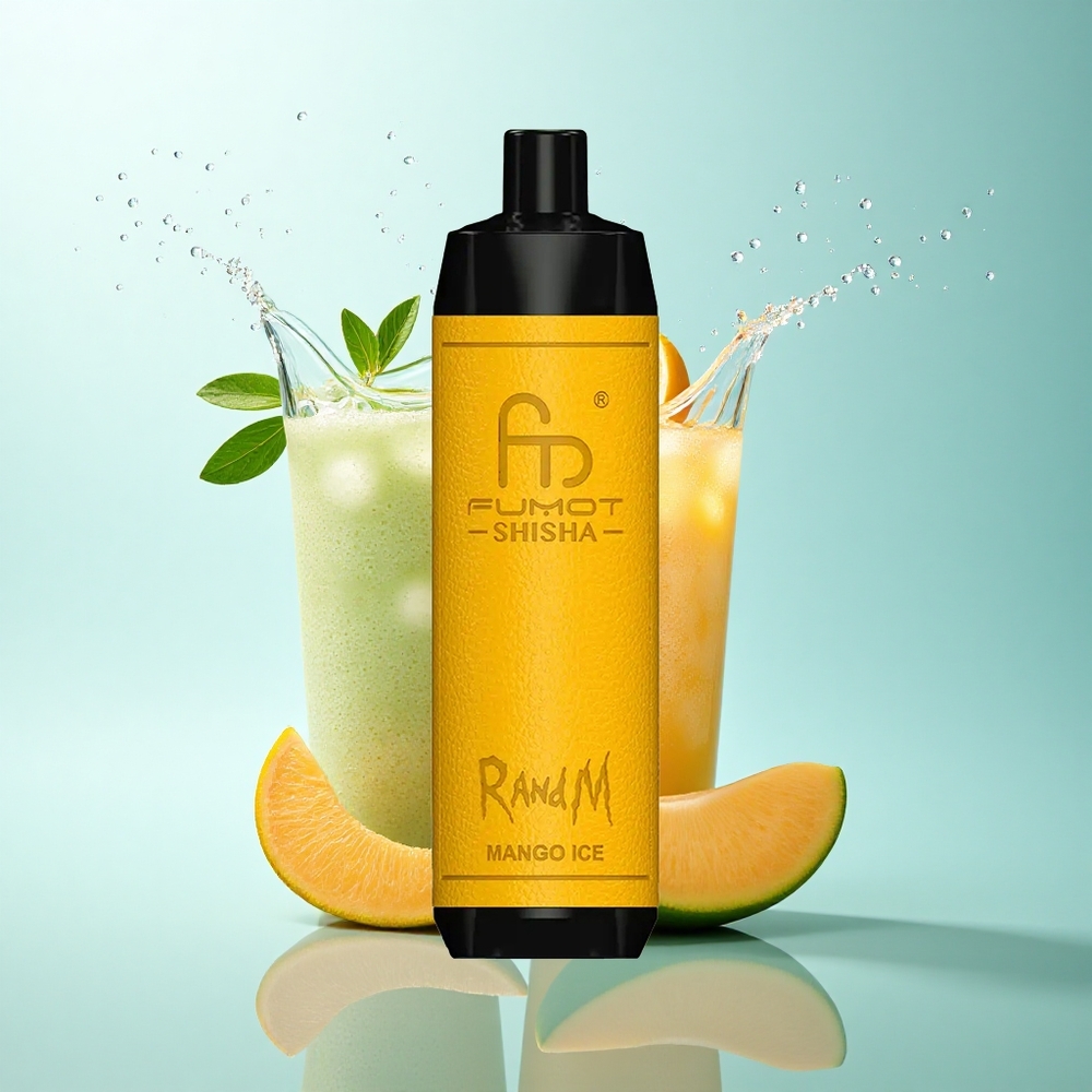 RandM Fumot Shisha 10000 Puffs Mango Ice 18ml 0.5% Nicotine 850mAh