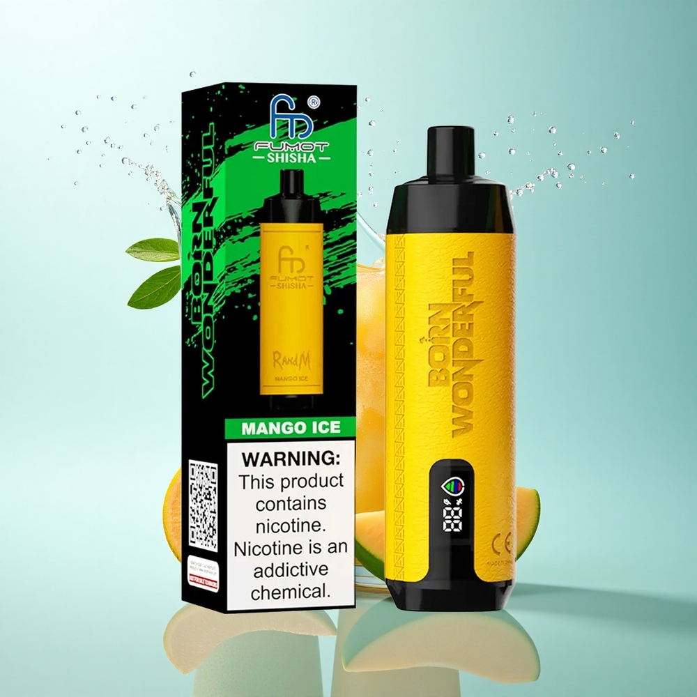 RandM Fumot Shisha 10000 Puffs Mango Ice 18ml 0.5% Nicotine 850mAh