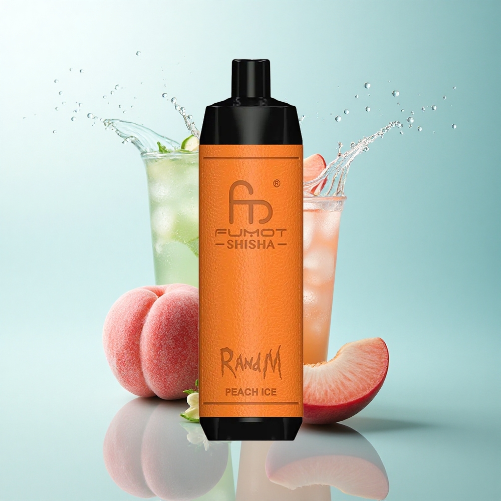 RandM Fumot Shisha 10000 Puffs Peach Ice 18ml 0.5% Nicotine