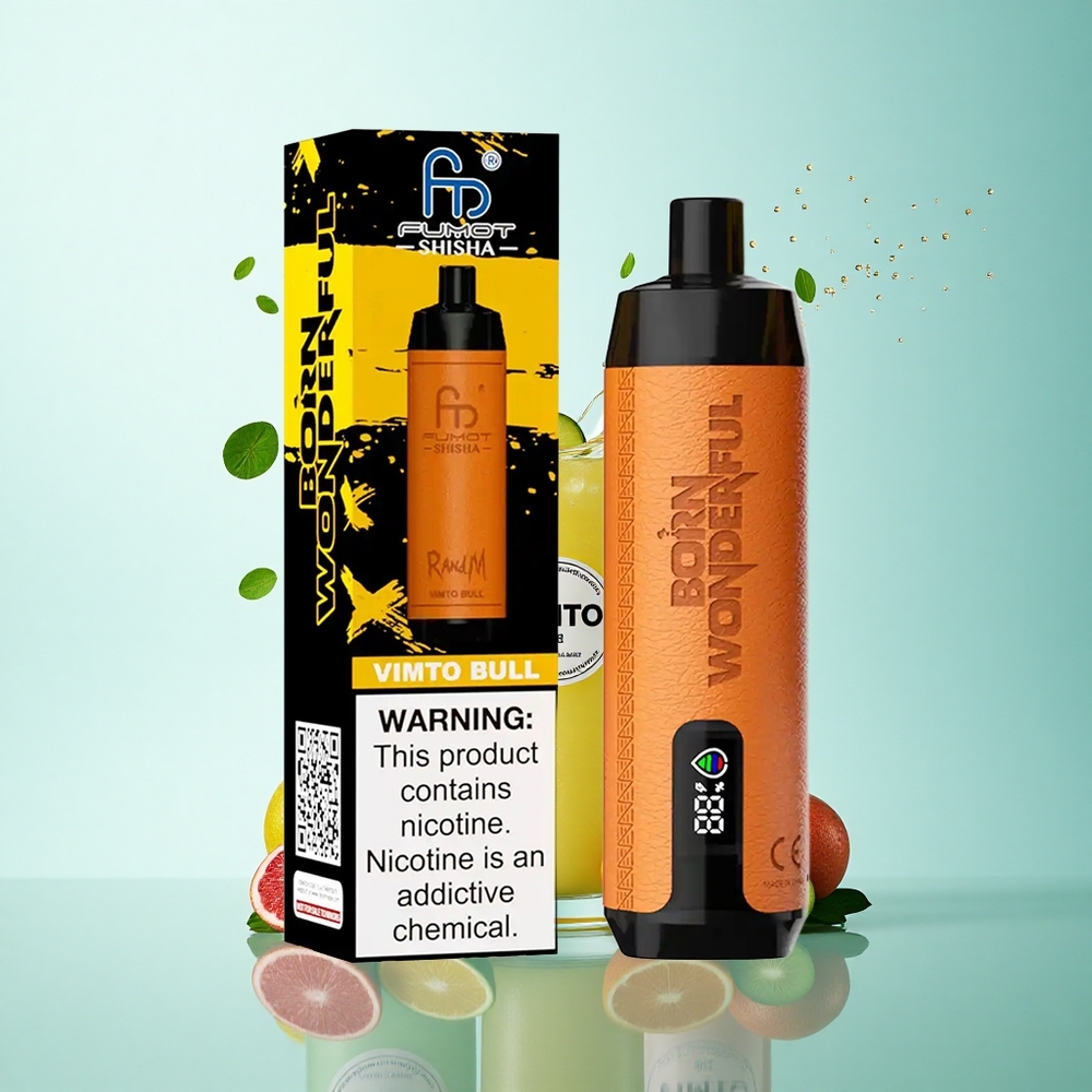 RandM Fumot Shisha 10000 Puffs Vimto Bull LED Mesh 850mAh