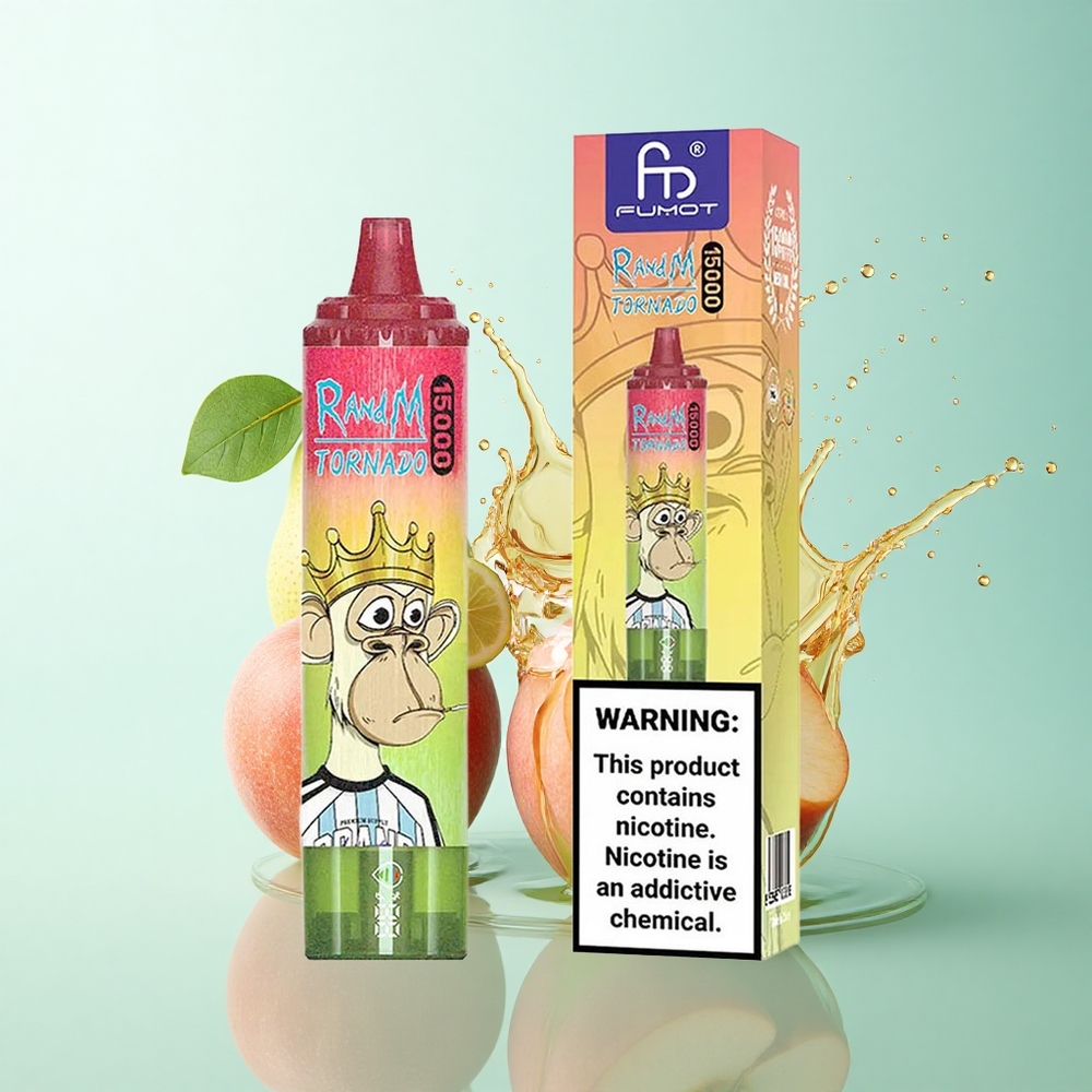 RandM Fumot Tornado 15000 Puffs Apple Peach Pear 25ml 850mAh Mesh Coil