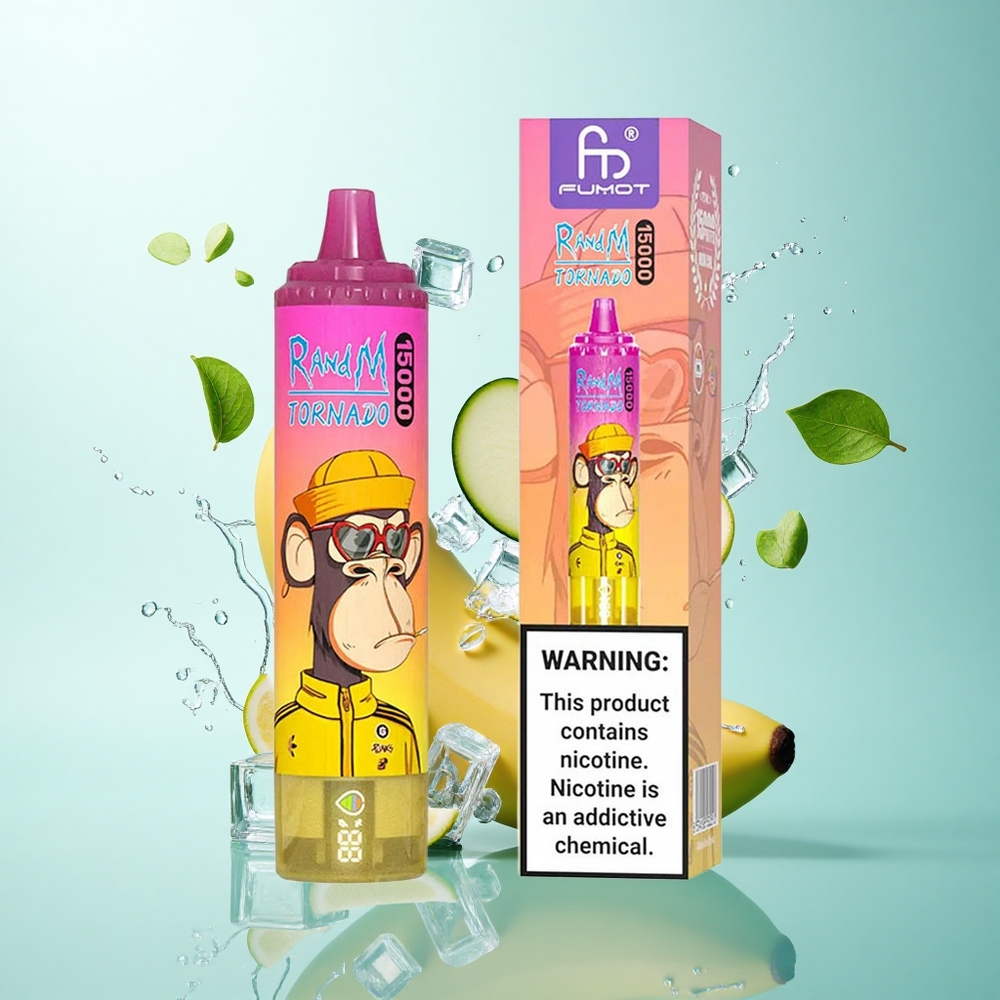 RandM Fumot Tornado 15000 Puffs Banana Ice 25ml 5% Nicotine