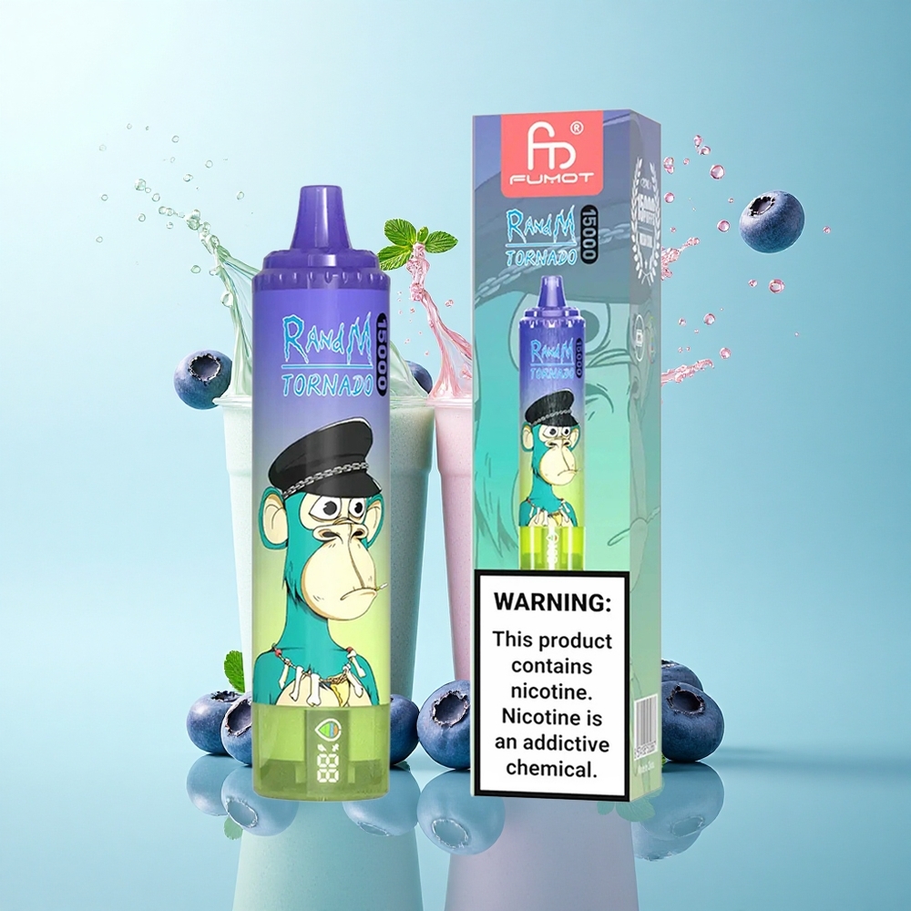 RandM Fumot Tornado 15000 Puffs Blueberry Bubble Gum 25ml 850mAh Mesh Coil