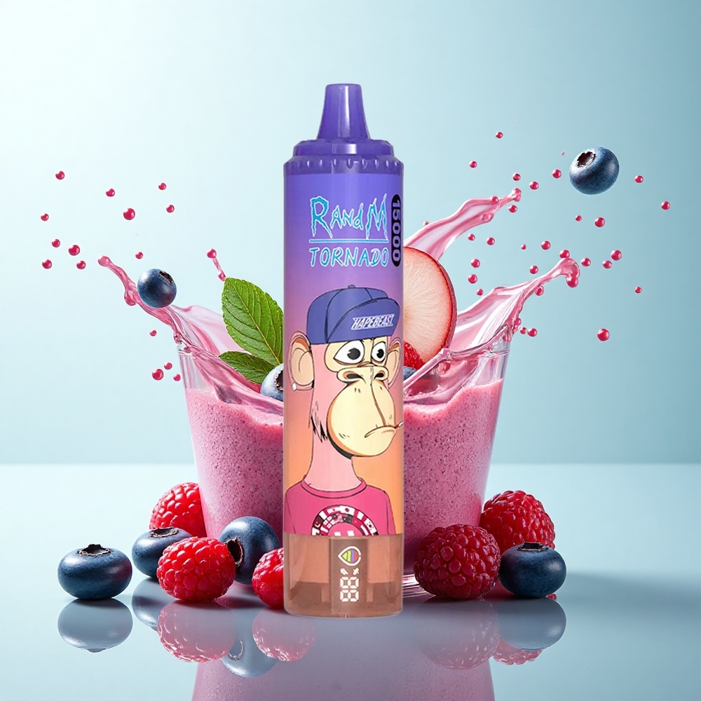 RandM Fumot Tornado 15000 Puffs Blueberry Cherry Cranberry 25ml 850mAh Mesh Coil