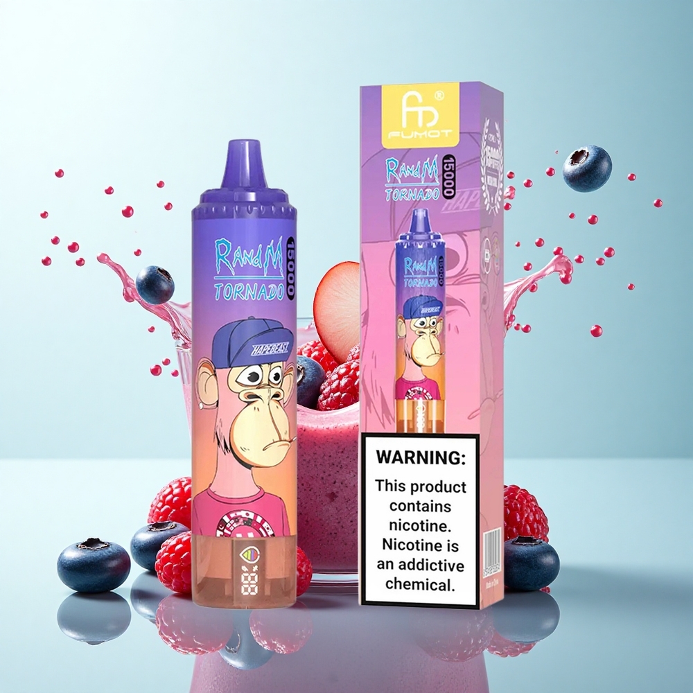 RandM Fumot Tornado 15000 Puffs Blueberry Cherry Cranberry 25ml 850mAh Mesh Coil