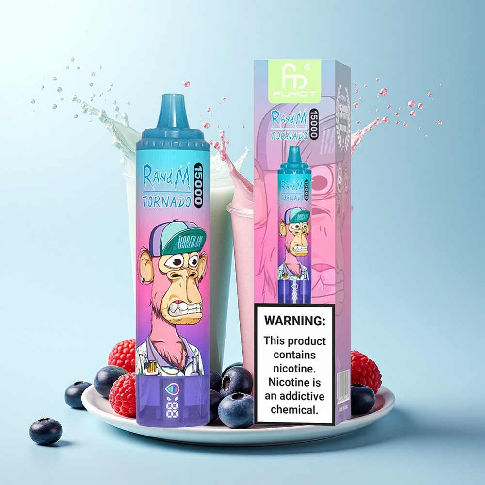 RandM Fumot Tornado 15000 Puffs Blueberry Raspberry 25ml 850mAh Mesh Coil