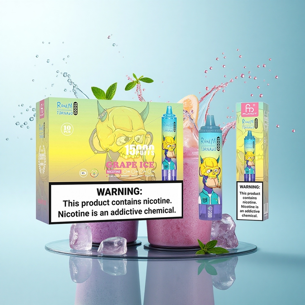RandM Fumot Tornado 15000 Puffs Grape Ice 25ml 850mAh Mesh Coil
