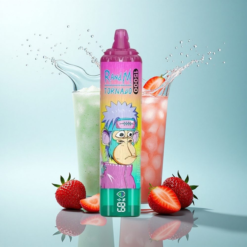 RandM Fumot Tornado 15000 Puffs Iced Strawberry 25ml 850mAh Mesh Coil