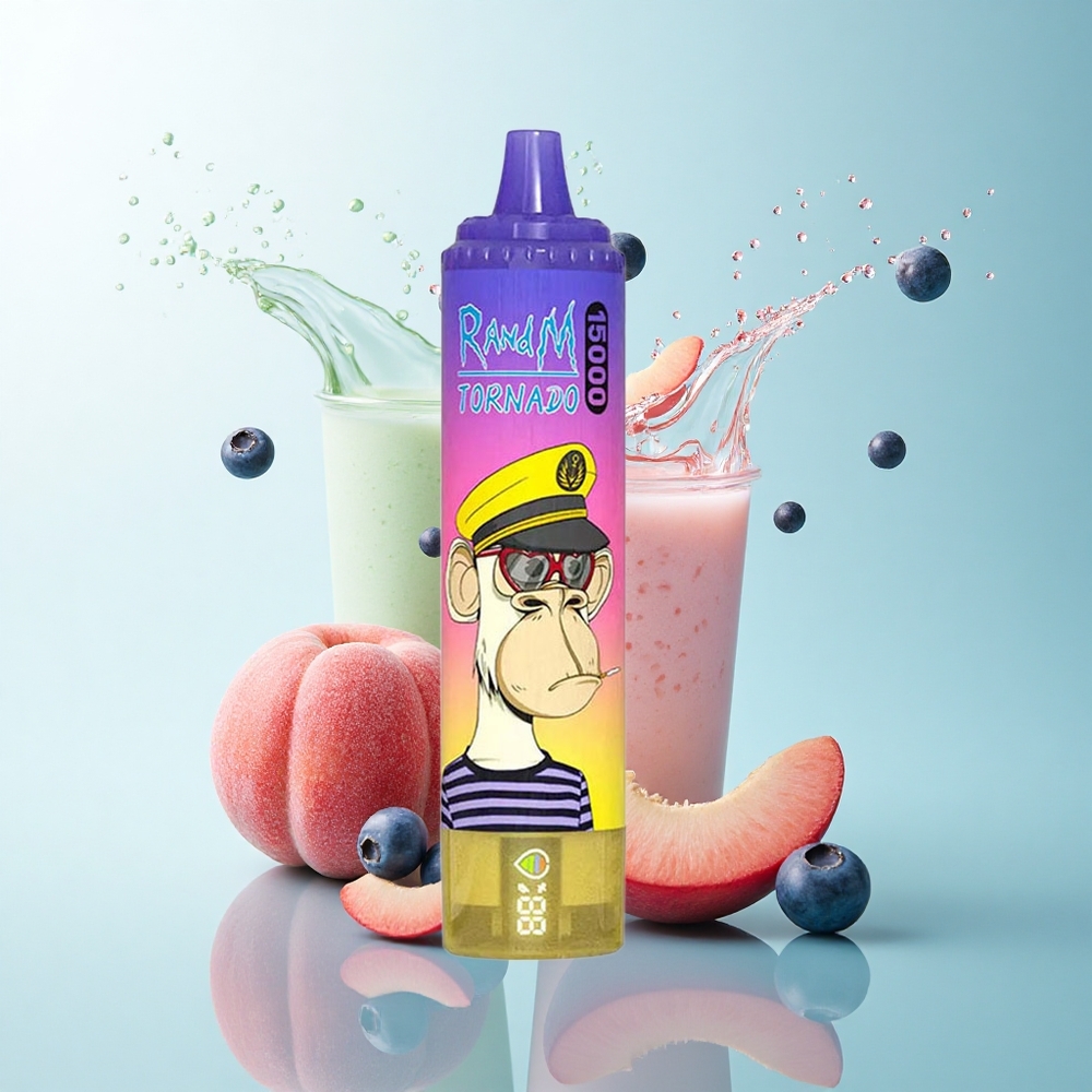 RandM Fumot Tornado 15000 Puffs Peach Blueberry Candy 25ml 850mAh Mesh Coil