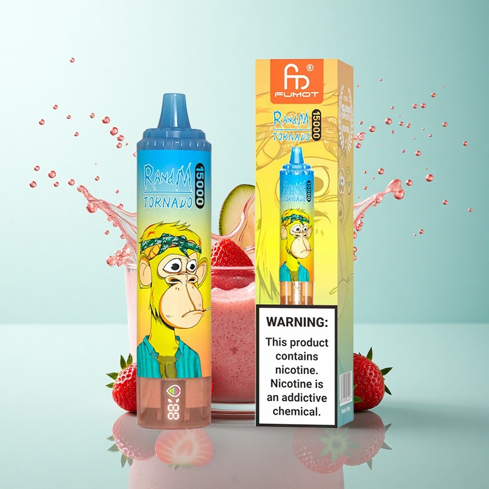 RandM Fumot Tornado 15000 Puffs Strawberry 25ml 850mAh Mesh Coil