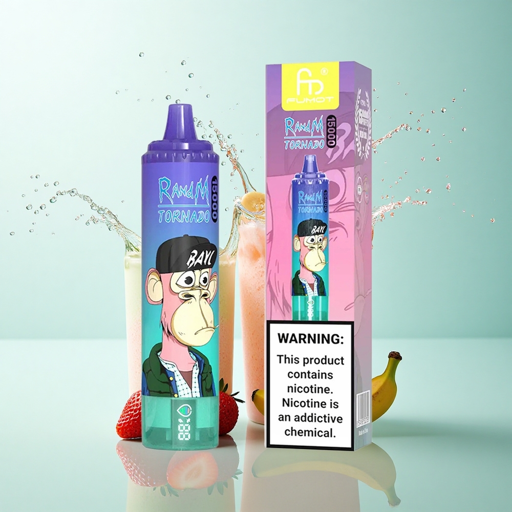 RandM Fumot Tornado 15000 Puffs Strawberry Banana 25ml 850mAh Mesh