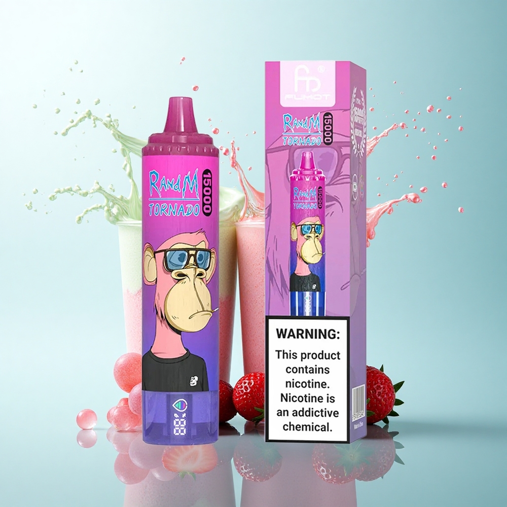 RandM Fumot Tornado 15000 Puffs Strawberry Grape 25ml 850mAh Mesh Coil