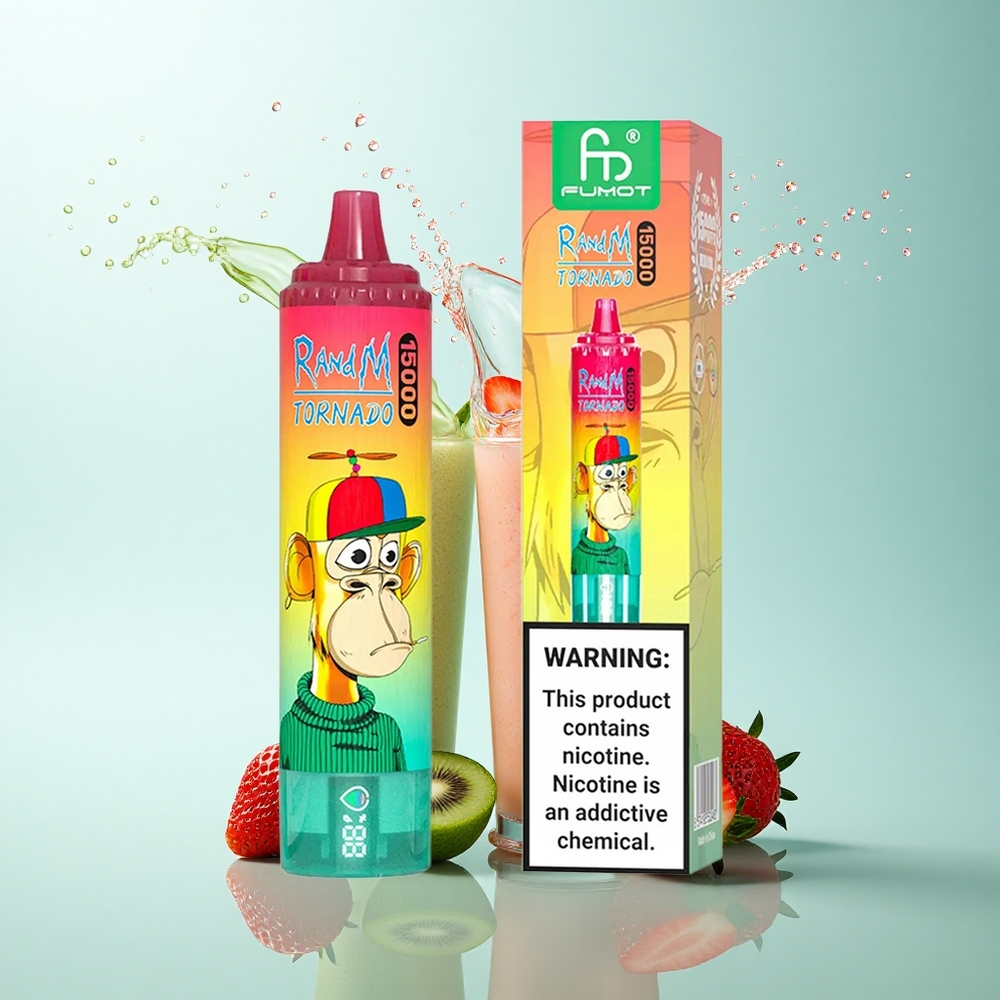 RandM Fumot Tornado 15000 Puffs Strawberry Kiwi 25ml 850mAh Mesh Coil