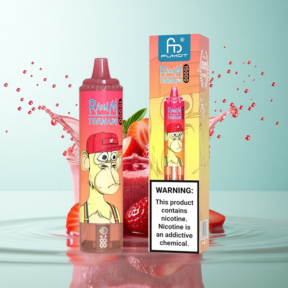 RandM Fumot Tornado 15000 Puffs Strawberry Red Bull 25ml Mesh 850mAh