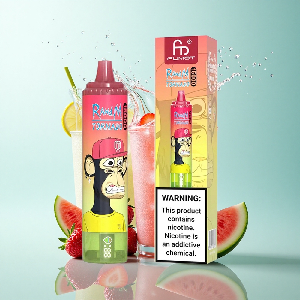RandM Fumot Tornado 15000 Puffs Strawberry Watermelon Lemonade 25ml 850mAh Mesh Coil