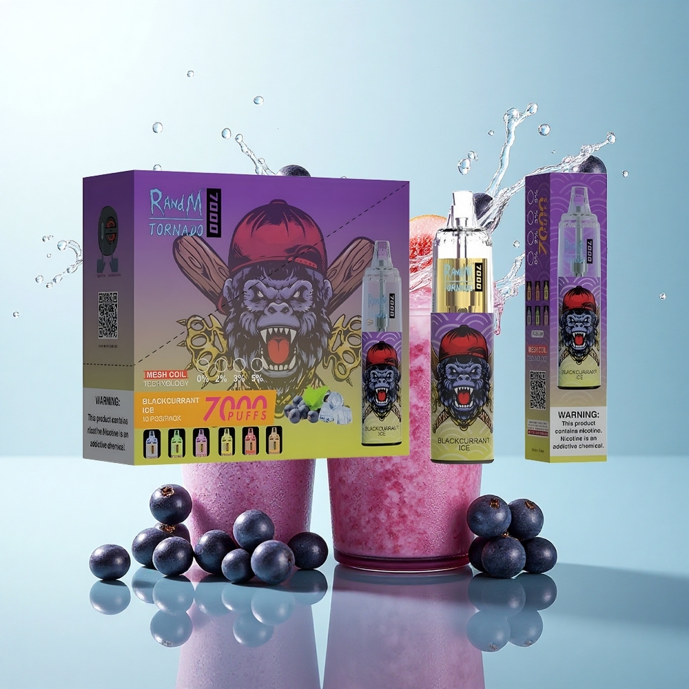 RandM Fumot Tornado 7000 Puffs Blackcurrant Ice Mesh 850mAh 5% Nicotine