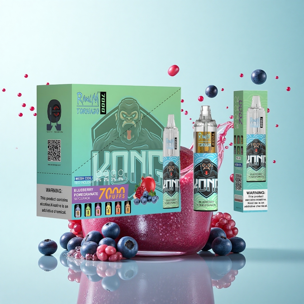 RandM Fumot Tornado 7000 Puffs Blueberry Pomegranate 850mAh 14ML Mesh Coil 5% Nicotine