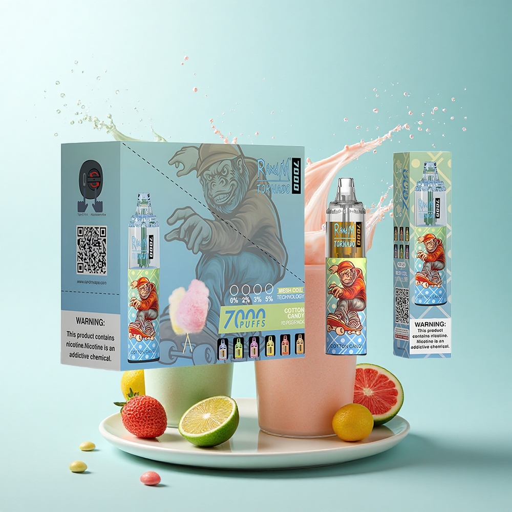 RandM Fumot Tornado 7000 Puffs Cotton Candy Mesh 14ML 5% Nicotine