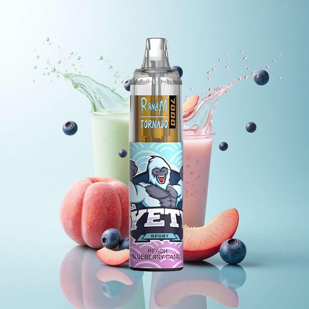 RandM Fumot Tornado 7000 Puffs Peach Blueberry Candy 14ML 850mAh 5% Nicotine