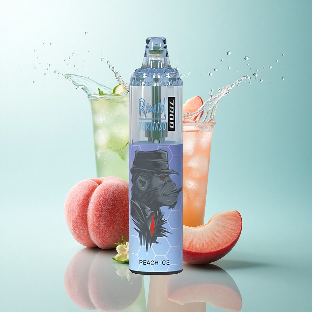 RandM Fumot Tornado 7000 Puffs Peach Ice 850mAh Mesh Coil