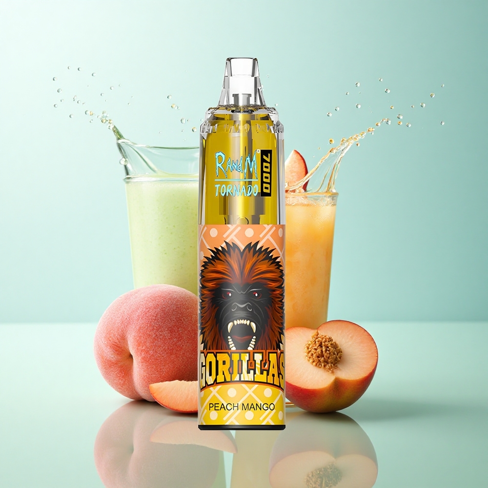 RandM Fumot Tornado 7000 Puffs Peach Mango 14ML E-liquid 850mAh Mesh Coil
