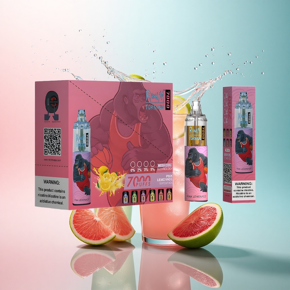 RandM Fumot Tornado 7000 Puffs Pink Lemonade 850mAh Mesh 5% Nicotine