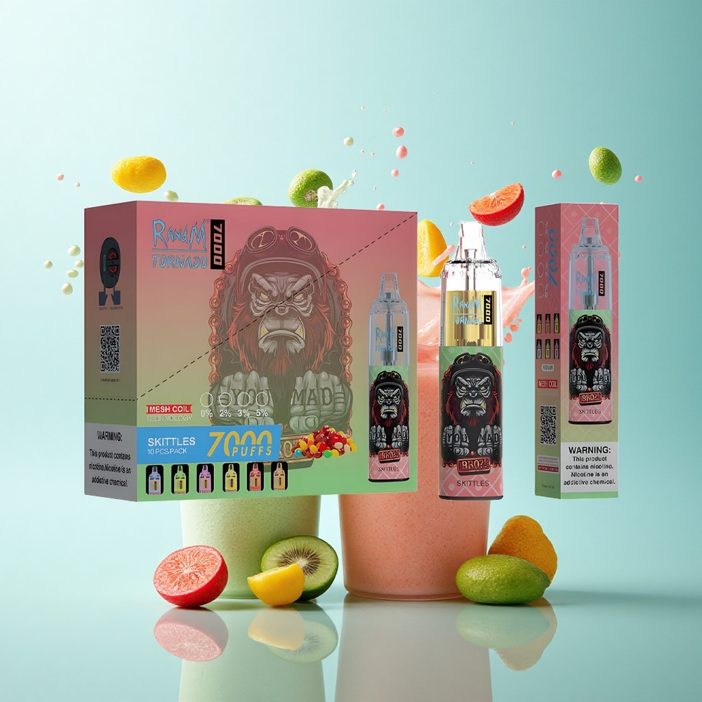 RandM Fumot Tornado 7000 Puffs Skittles Mesh 850mAh Adjustable Nicotine