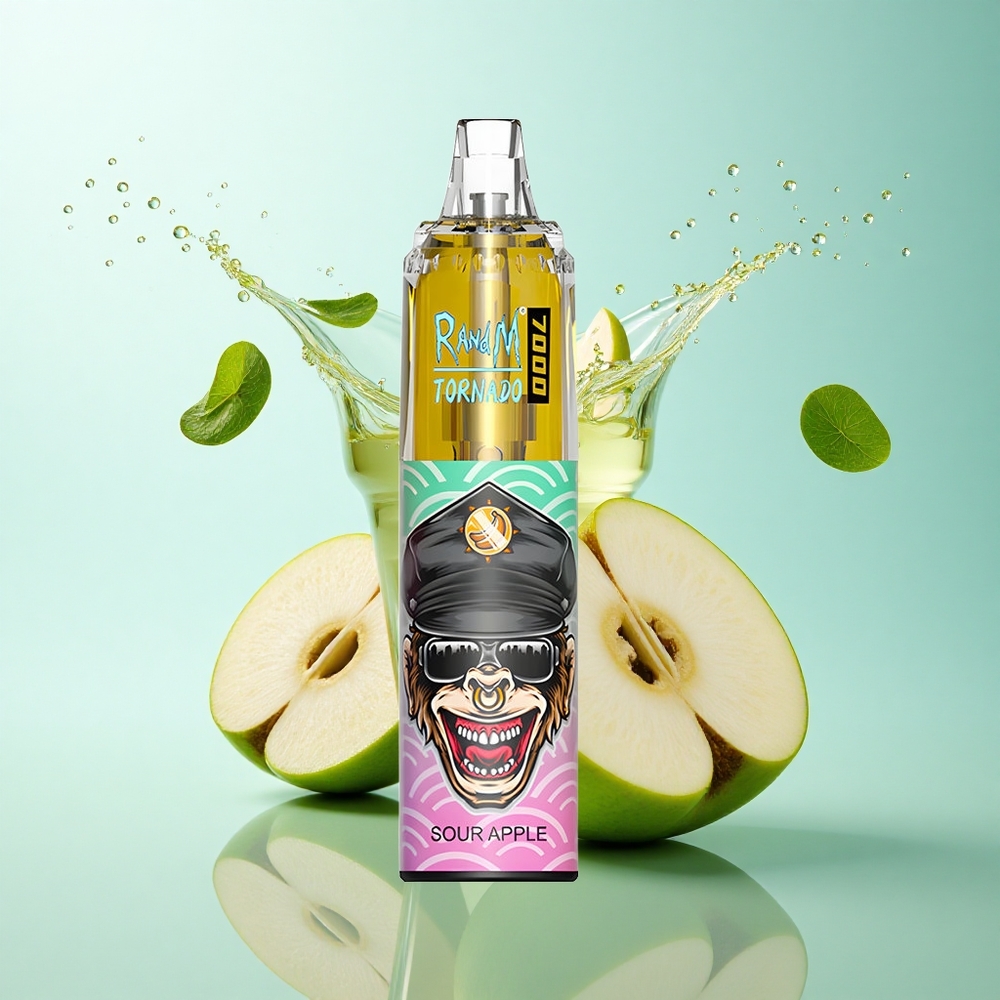 RandM Fumot Tornado 7000 Puffs Sour Apple Mesh 850mAh Air-Adjustable