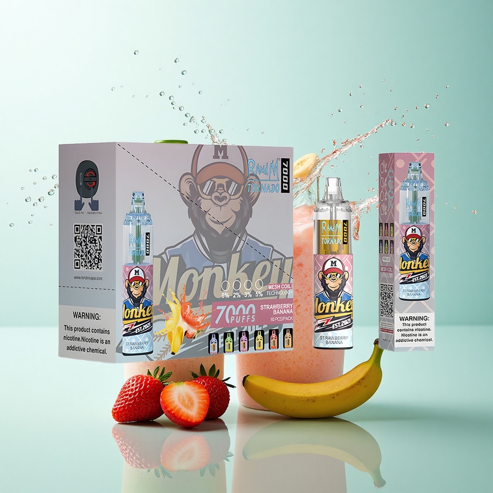 RandM Fumot Tornado 7000 Puffs Strawberry Banana Mesh 850mAh 5% Nicotine