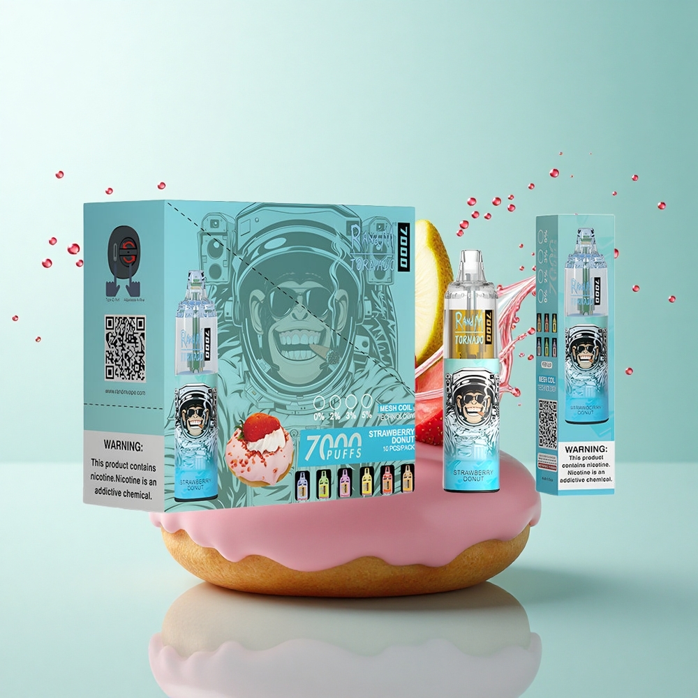 RandM Fumot Tornado 7000 Puffs Strawberry Donut 850mAh Mesh 5% Nicotine