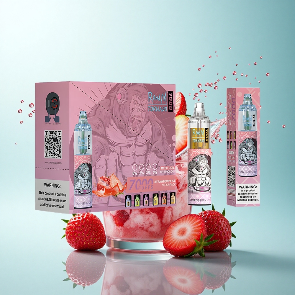 RandM Fumot Tornado 7000 Puffs Strawberry Ice 14ML 850mAh Mesh