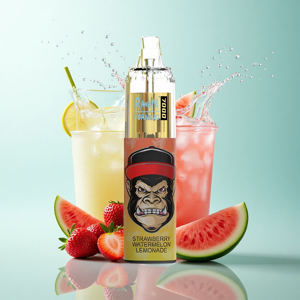 RandM Fumot Tornado 7000 Puffs Strawberry Watermelon Lemonade 850mAh Mesh Coil 5% Nicotine