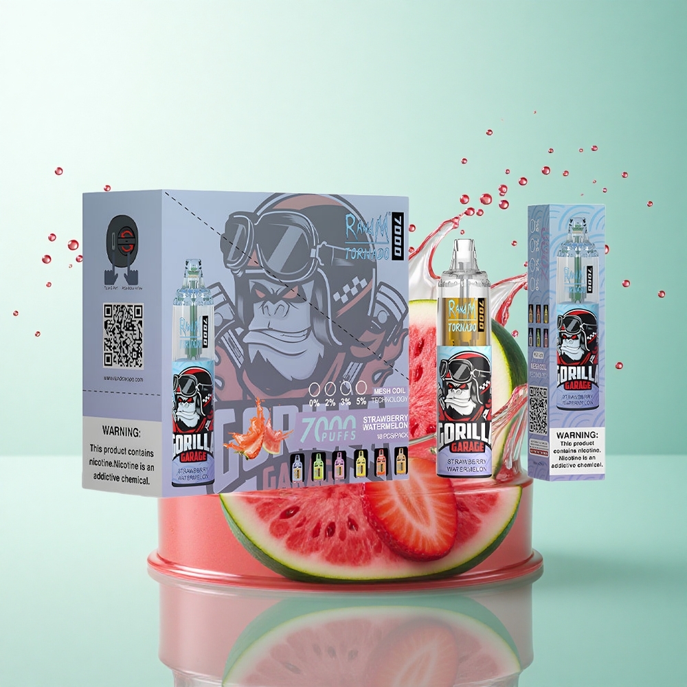 RandM Fumot Tornado 7000 Puffs Strawberry Watermelon Mesh Coil 850mAh 5% Nicotine