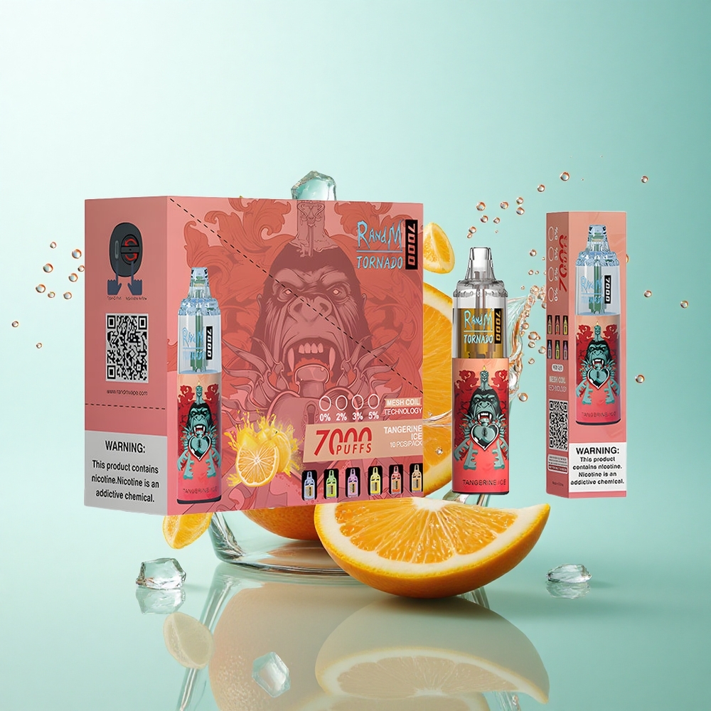 RandM Fumot Tornado 7000 Puffs Tangerine Ice 14ML Mesh 5% Nicotine