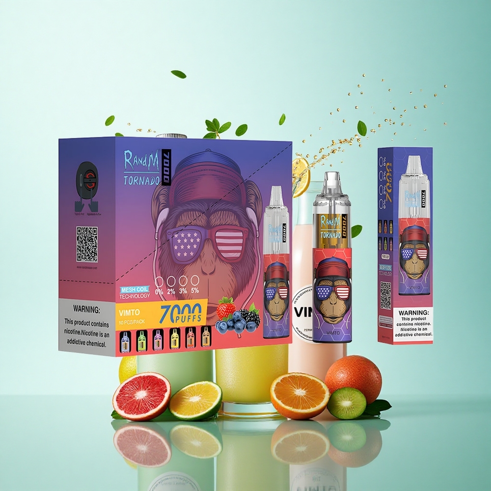 RandM Fumot Tornado 7000 Puffs Vimto Mesh 850mAh Air-Adjustable 5% Nicotine