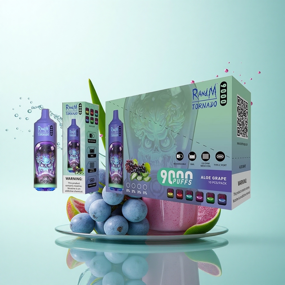 RandM Fumot Tornado 9000 Puffs Aloe Grape Mesh 18mL RGB
