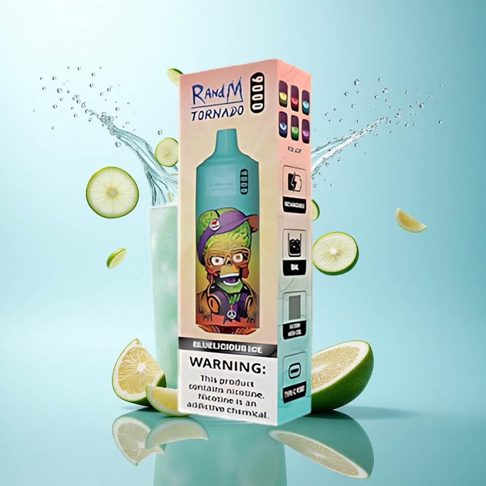 RandM Fumot Tornado 9000 Puffs Bluelicious Ice 18mL Mesh 850mAh RGB