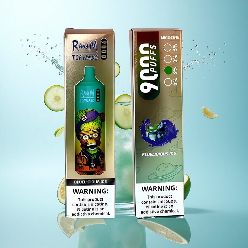 RandM Fumot Tornado 9000 Puffs Bluelicious Ice 18mL Mesh 850mAh RGB