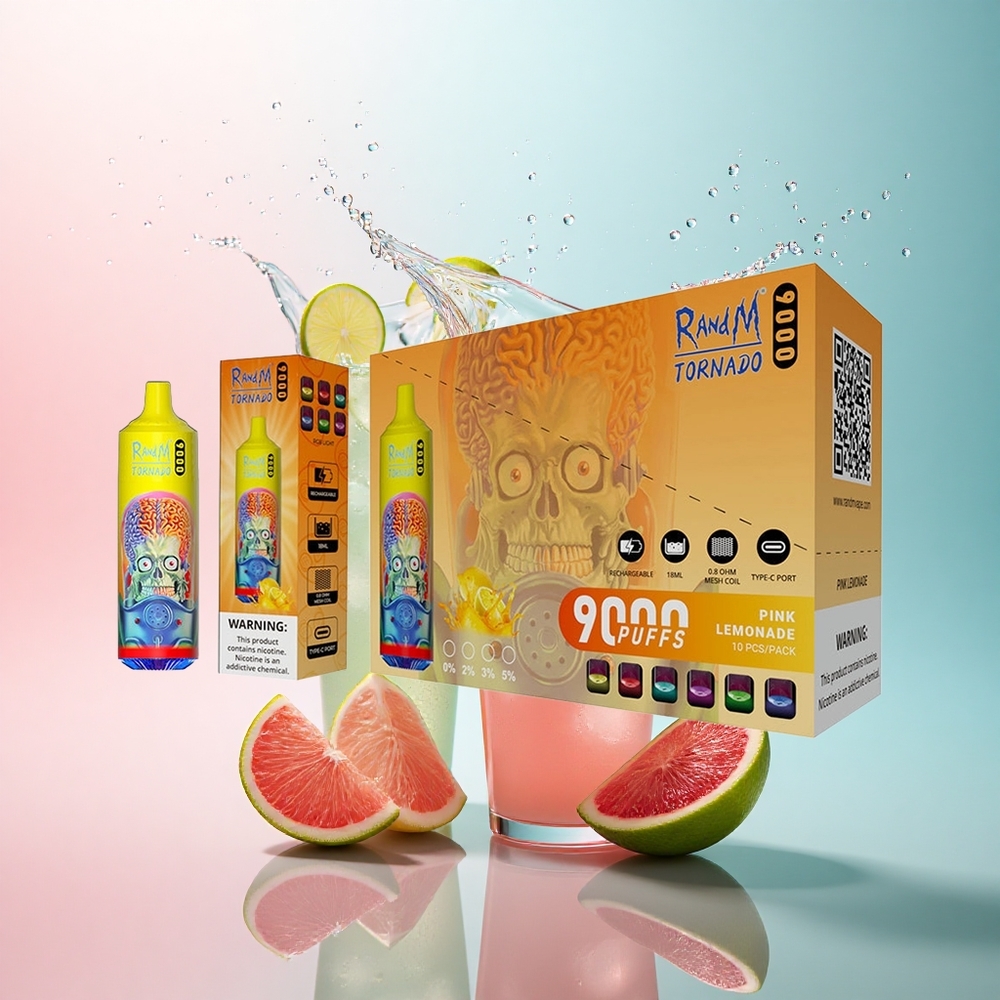 RandM Fumot Tornado 9000 Puffs Pink Lemonade Mesh RGB 850mAh 18mL