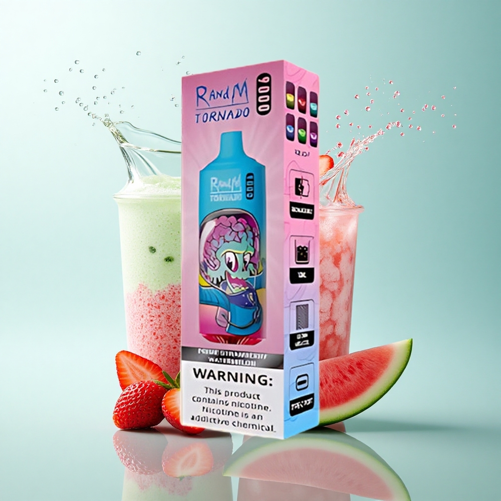 RandM Fumot Tornado 9000 Puffs Prime Strawberry Watermelon 18mL Mesh 850mAh
