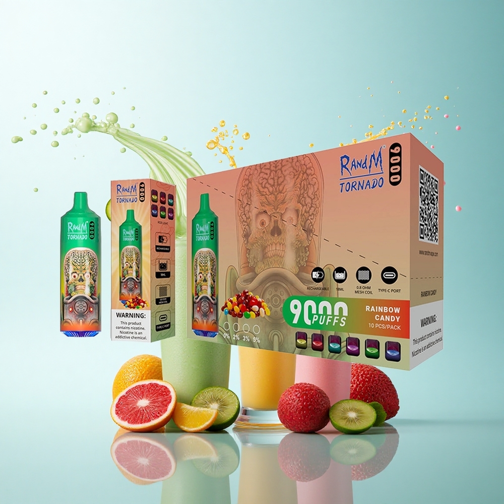 RandM Fumot Tornado 9000 Puffs Rainbow Candy Mesh 18mL RGB