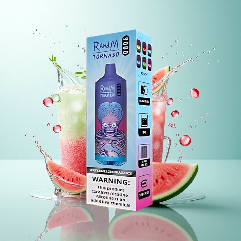 RandM Fumot Tornado 9000 Puffs Watermelon Brazz Ice 18mL Mesh 850mAh