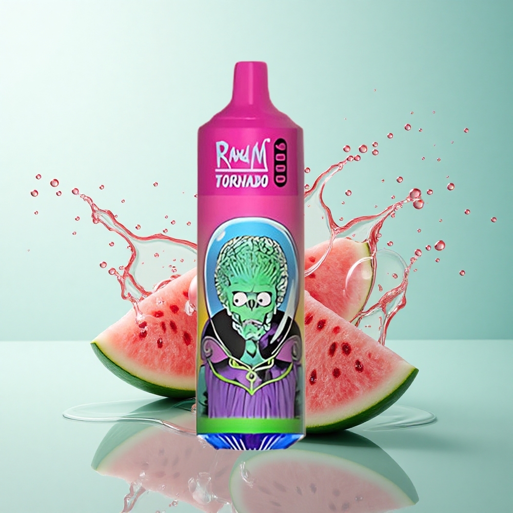 RandM Fumot Tornado 9000 Puffs Watermelon Bubble Gum 850mAh 18mL Mesh Coil