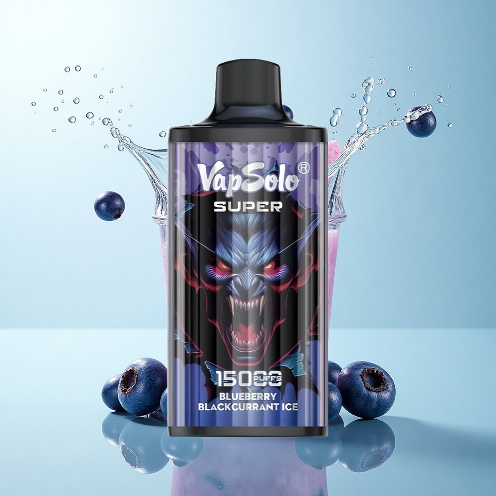 Vapsolo Super 15000 Puffs Blueberry Blackcurrant Ice 40ml 850mAh Type-C
