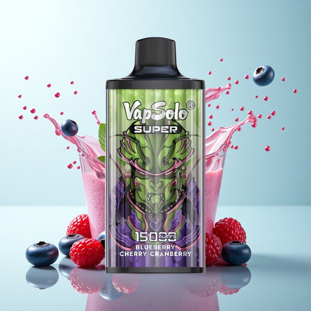 Vapsolo Super 15000 Puffs Blueberry Cherry Cranberry 40ml 850mAh Mesh